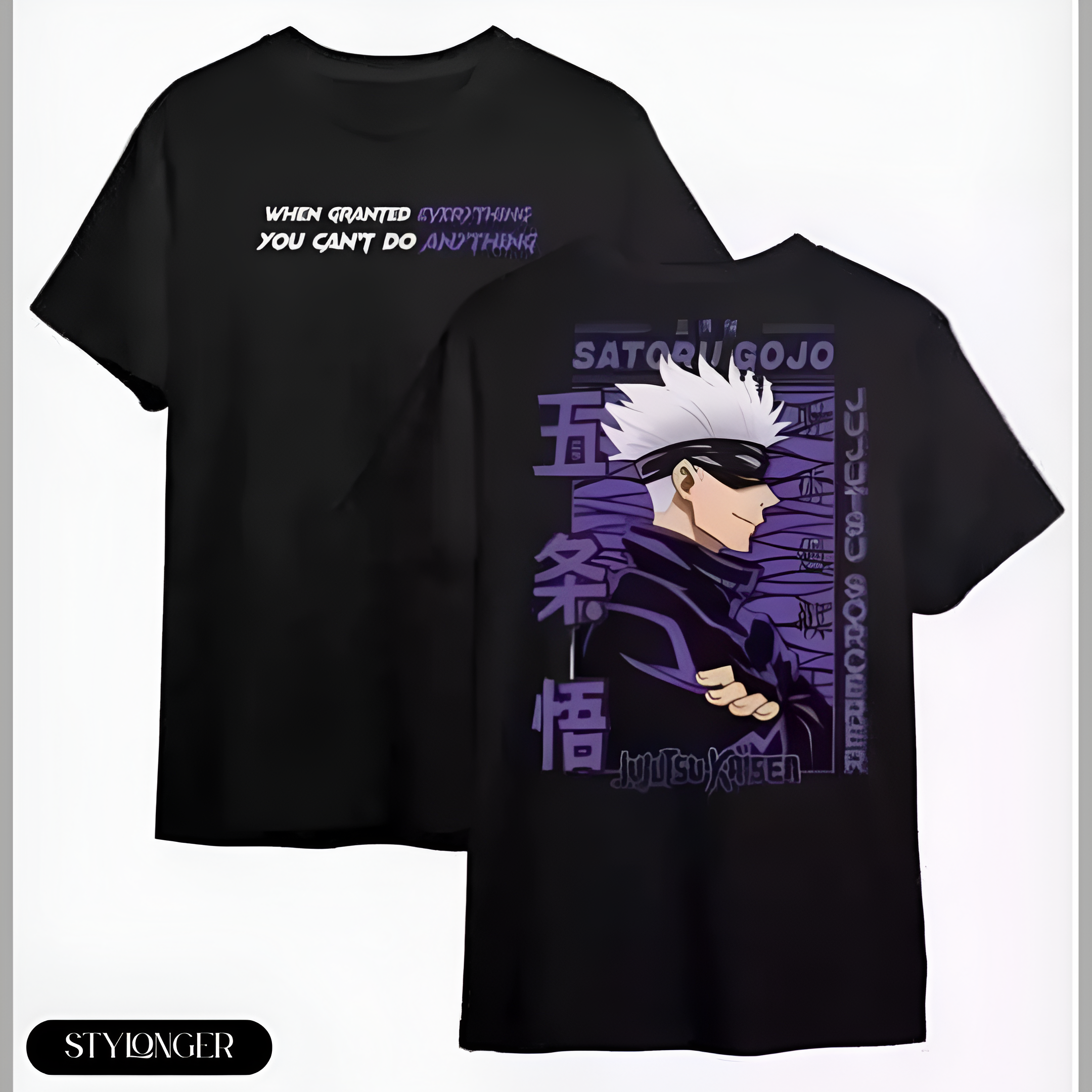 Anime Goku Print Polyester Round Neck T-Shirt for Men